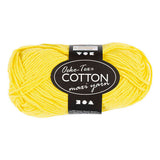 Fil de coton Creativ company, taille 8 8, l : 80-85 m, jaune, 50 g 1 pelote
