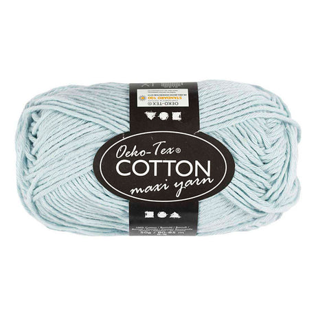Fil de coton Creativ company, taille 8 8, l : 80-85 m, bleu tendre, 50 g 1 pelote