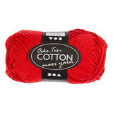 Fil de coton Creativ company, taille 8 8, l : 80-85 m, rouge foncé, 50 g 1 pelote