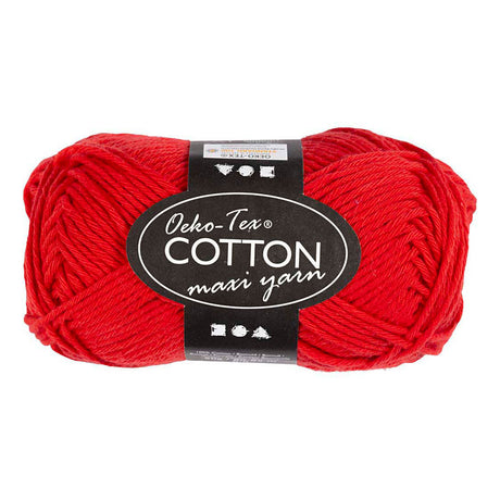 Fil de coton Creativ company, taille 8 8, l : 80-85 m, rouge foncé, 50 g 1 pelote