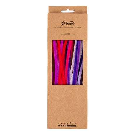 Creativ company chenille, l: 30 cm, épaisseur 6 mm, harmonie rose violet, 25 pièces 1 boîte