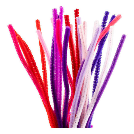 Creativ company chenille, l: 30 cm, épaisseur 6 mm, harmonie rose violet, 25 pièces 1 boîte