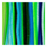Creativ company chenille 6mm x 30cm harmonie verte et turquoise - 25 pcs.