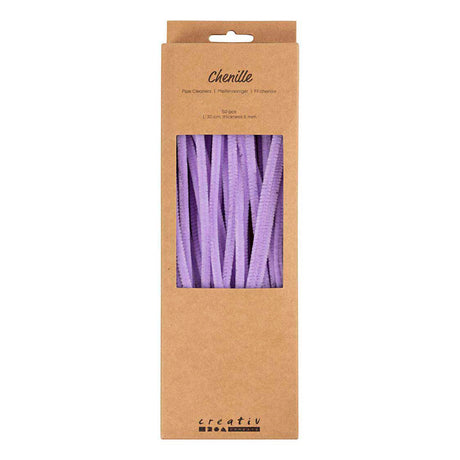 Creativ company chenille, l: 30 cm, épaisseur 6 mm, violet, 50 pièces 1 boîte