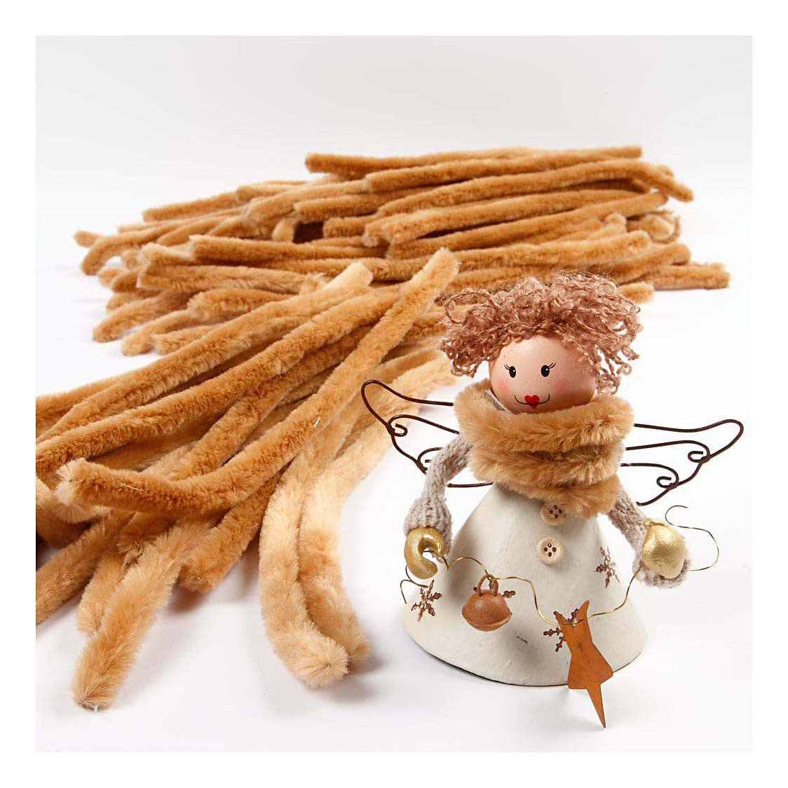 Creativ company chenille, l: 30 cm, épaisseur 6 mm, beige, 50 pièces 1 boîte