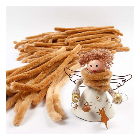 Creativ company chenille, l: 30 cm, épaisseur 6 mm, beige, 50 pièces 1 boîte