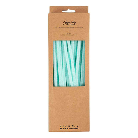 Creativ company chenille, l: 30 cm, épaisseur 6 mm, turquoise clair, 50 pièces 1 boîte