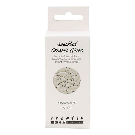 Creativ company vernis céramique moucheté, 999-1060 °c, opaque, blanc neige, 60 ml 1 flacon