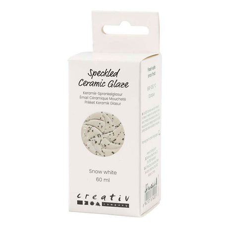 Creativ company vernis céramique moucheté, 999-1060 °c, opaque, blanc neige, 60 ml 1 flacon