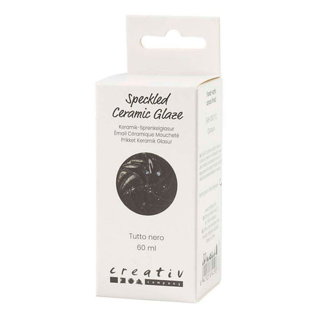 Creativ company vernis céramique moucheté, 999-1060 °c, opaque, tutto nero, 60 ml 1 flacon