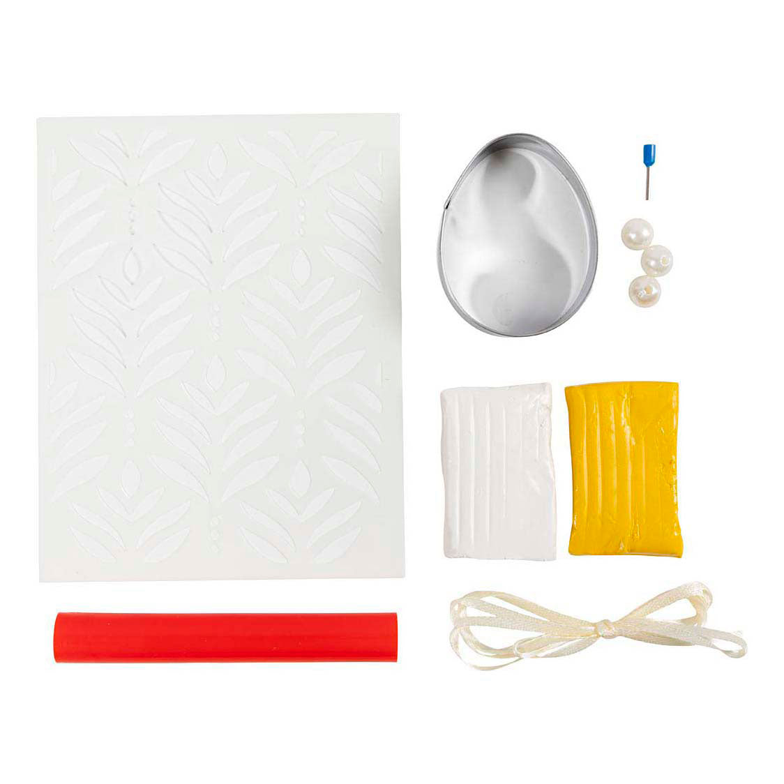 Creativ company mini kit de loisirs pour sculpture, œuf, jaune clair, couleurs pastel, 1 boîte
