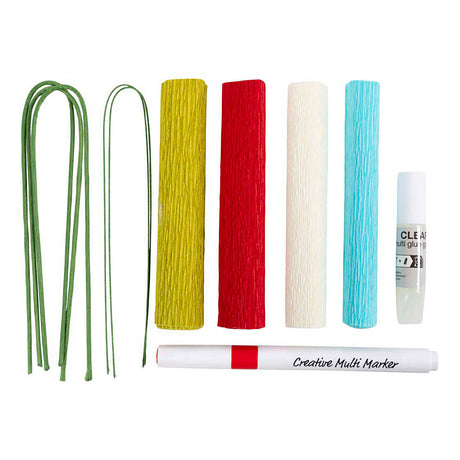 Société créative https : www.ccobby.nl mini-hobbyset-crepe-paper-flowers-of-crepe-paper-pastelcolors-1-box