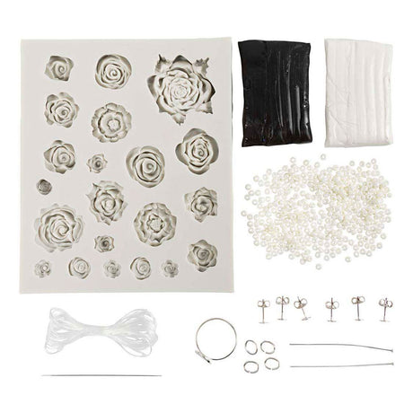 Société créative https: www.ccobby.nl mini-hobbyset-jewelry-roses-black-black-white-white-1-box