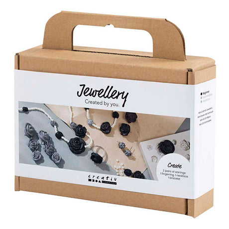 Société créative https: www.ccobby.nl mini-hobbyset-jewelry-roses-black-black-white-white-1-box