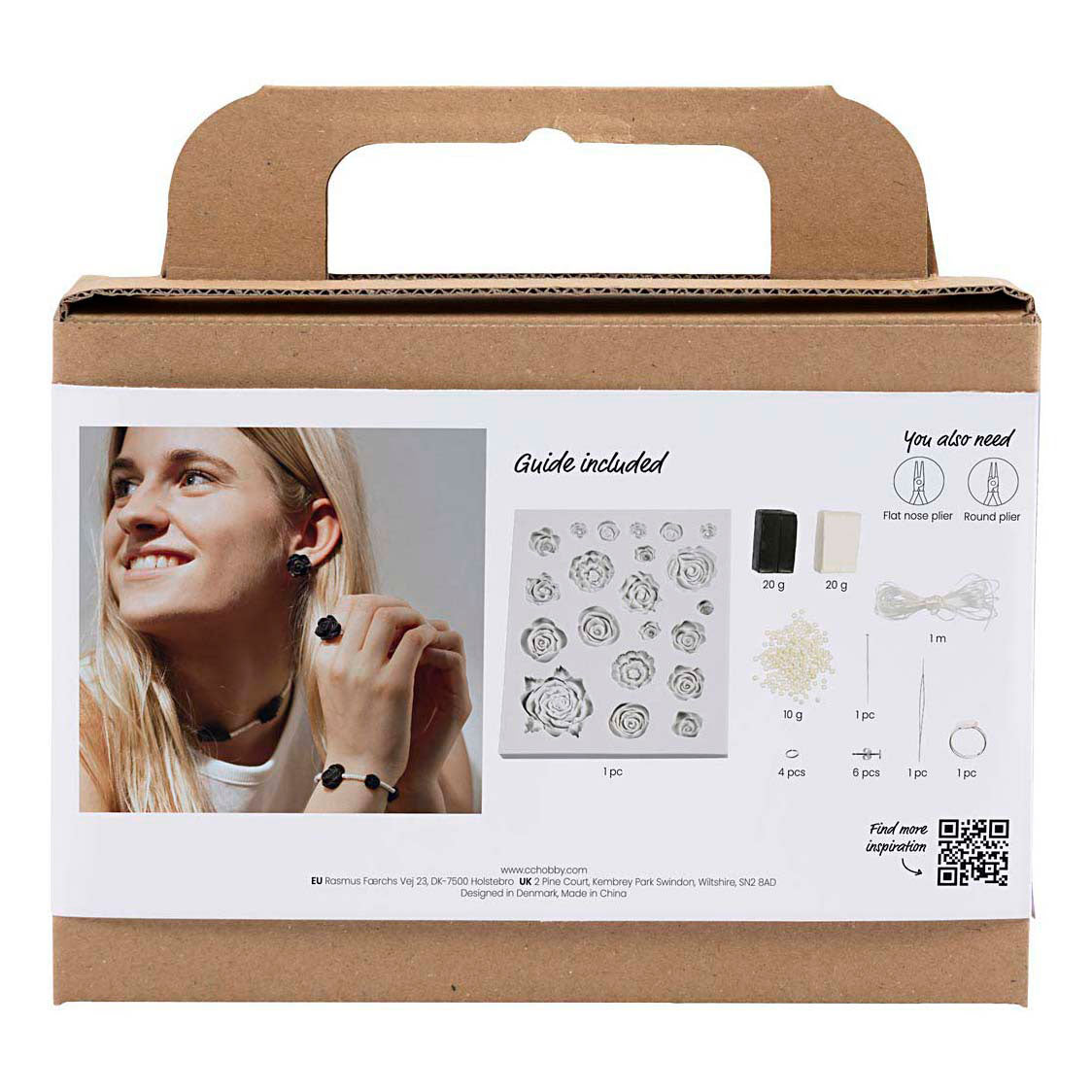 Société créative https: www.ccobby.nl mini-hobbyset-jewelry-roses-black-black-white-white-1-box