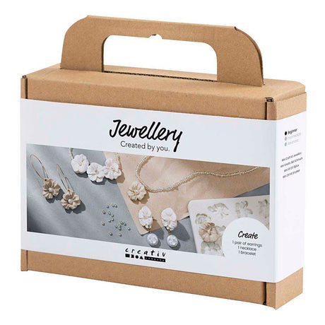 Société créative https: www.cchobby.nl mini-hobbyset-jewelry-earrings-bracelet-and-necklace-with-flower-design-beige-light-beige-beige-1-box
