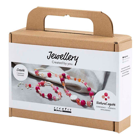 Creativ company mini hobby set bijoux, collier et bracelet, rose, 1 boîte