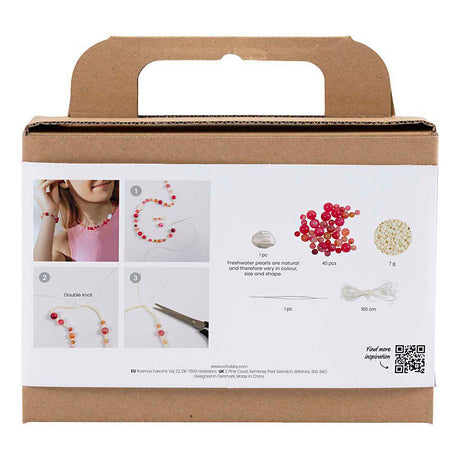 Creativ company mini hobby set bijoux, collier et bracelet, rose, 1 boîte