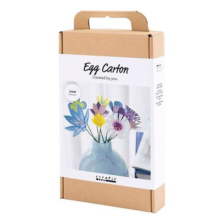 Creativ company hobby set fleurs en cartons d'œufs, couleurs pastel, 1 boîte