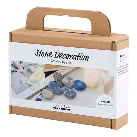 Creativ company mini hobby set décoration en pierre, bleu, 1 boîte