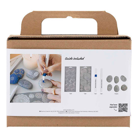 Creativ company mini hobby set décoration en pierre, bleu, 1 boîte