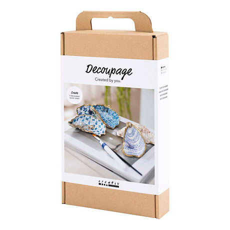 Creativ company hobby set découpage, coquilles d'huîtres, bleu, 1 boîte