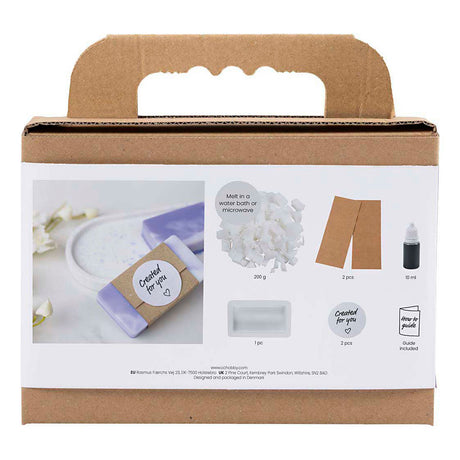 Creativ company mini kit de fabrication de savon, carré, violet clair, 1 boîte