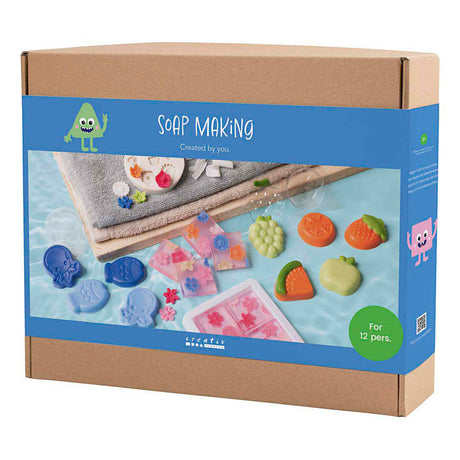 Creativ company ensemble de fabrication de savon, 2 trous, bleu, vert, orange, rose, 1 boîte