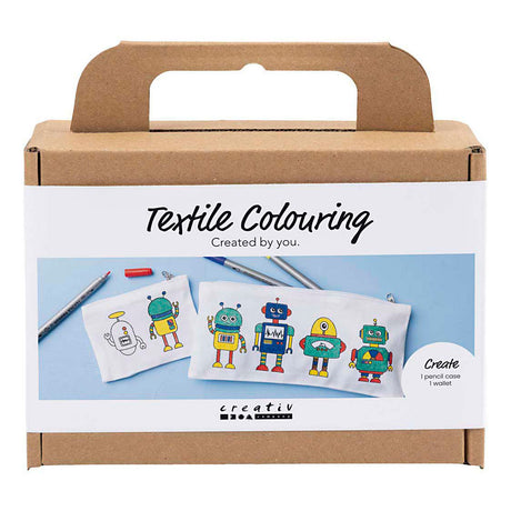 Creativ company mini hobby set décoration textile, robot, couleurs primaires, 1 boîte