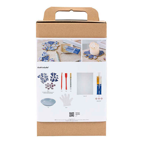 Société créative https : www.ccobby.nl hobbyset-kintsugi-coaster-blue-gold-lightred-white-1-box