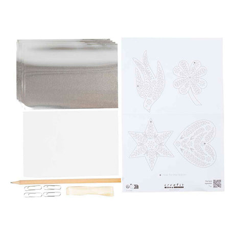 Creativ company mini hobby set décoration, décoration de Noël, métal argenté, 1 boîte