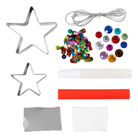 Creativ company mini kit de loisirs sculptant, étoiles, argent, blanc, 1 boîte