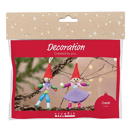 Creativ company mini kit de loisirs créatifs, nains de Noël, différentes couleurs, 1 boîte