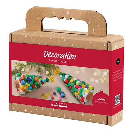 Creativ company mini hobby set décoration, sapin de Noël, différentes couleurs, 1 boîte