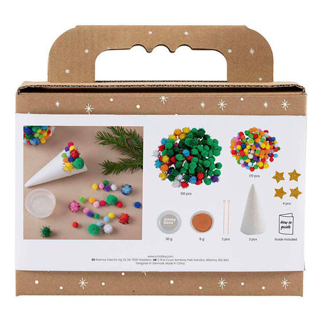 Creativ company mini hobby set décoration, sapin de Noël, différentes couleurs, 1 boîte