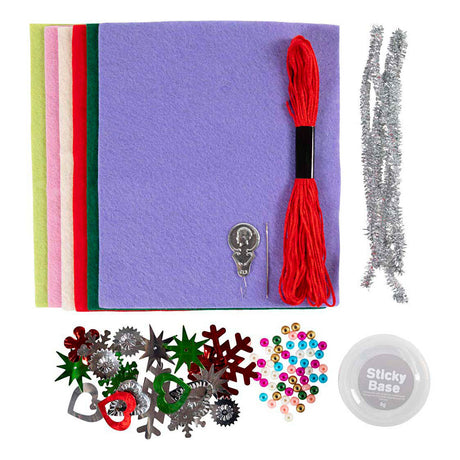 Entreprise créative https : www.cchobby.nl mini-hobbyset-decoration-felt-christmas-decorations-various-colors-1-box