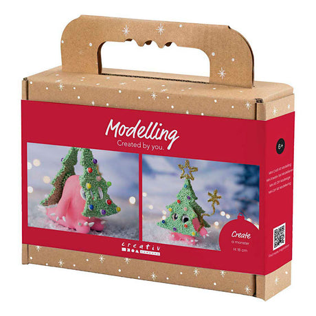 Creativ company mini kit de loisirs pour sculpter, monstre d'arbre de Noël, différentes couleurs, 1 boîte