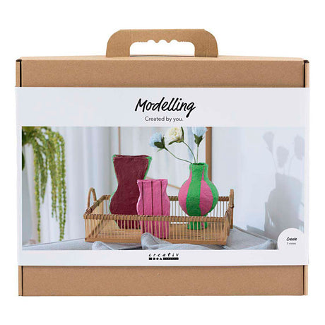 Entreprise créative https : www.cchobby.nl maxi-hobbyset-boetseren-vazen-van- papier-mache-diverse-colours-1-doos