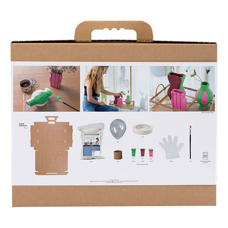 Entreprise créative https : www.cchobby.nl maxi-hobbyset-boetseren-vazen-van- papier-mache-diverse-colours-1-doos