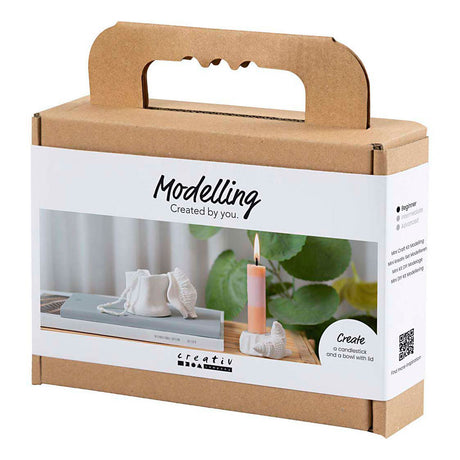 Creativ company mini hobby set modelage, chandelier avec coquillages, blanc cassé, 1 boîte