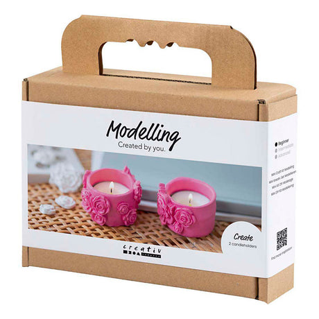 Creativ company mini kit de loisirs créatifs, photophores, rose, 1 boîte