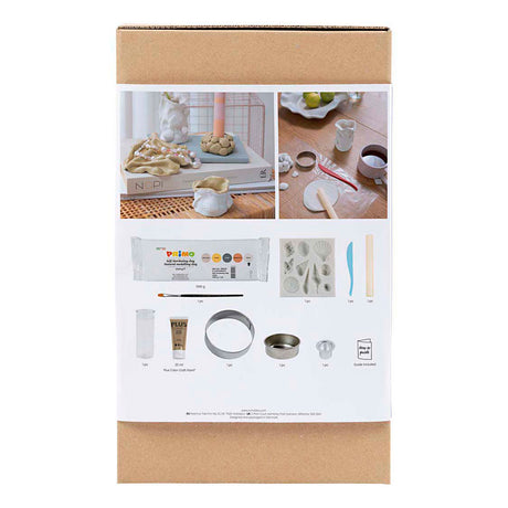 Creativ company kit de modélisme, vases et bougeoirs, beige, ivoire, blanc cassé, 1 boîte