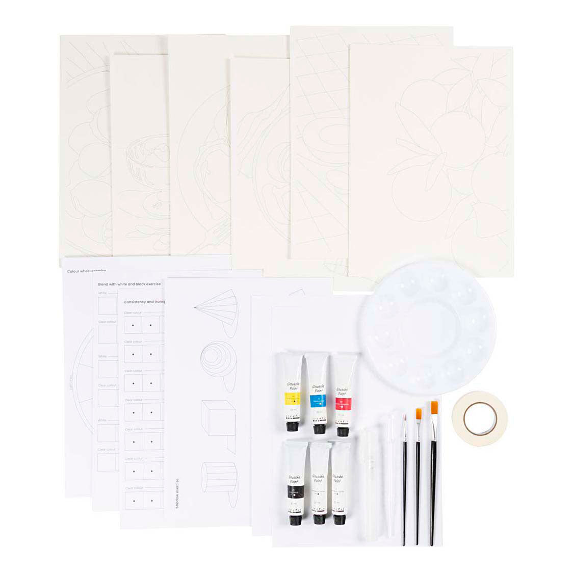 Société créative https : www.ccobby.nl starter-hobbyset-gouache-paintings-diverse-colors-1-box