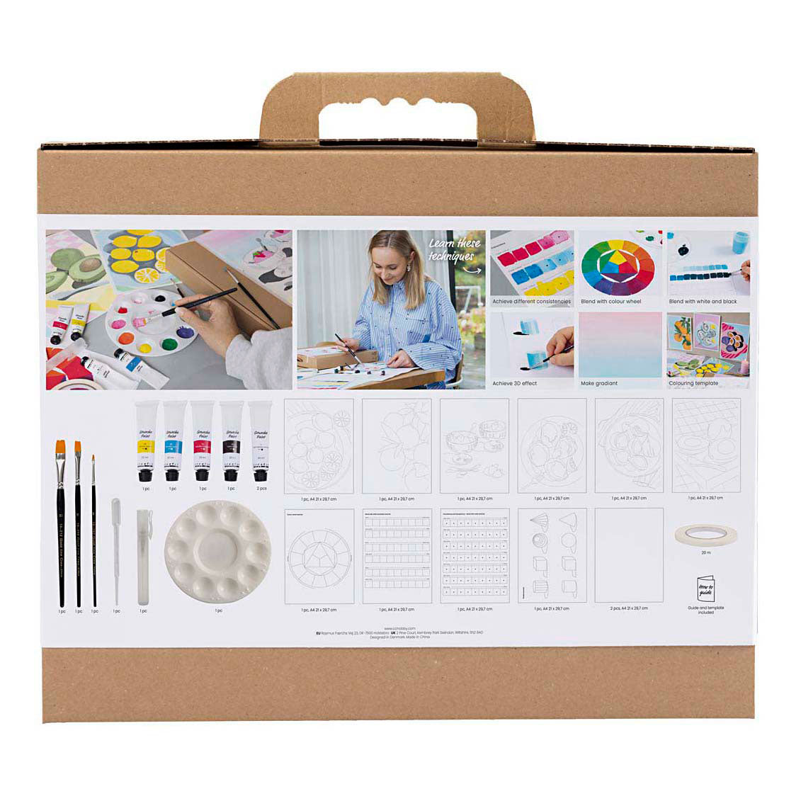 Société créative https : www.ccobby.nl starter-hobbyset-gouache-paintings-diverse-colors-1-box