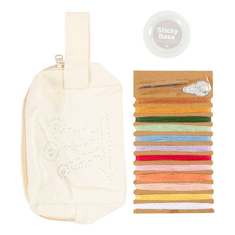 Société créative https : www.ccobby.nl mini-hobbyset-embroidery-make-up bag-cream-1-box
