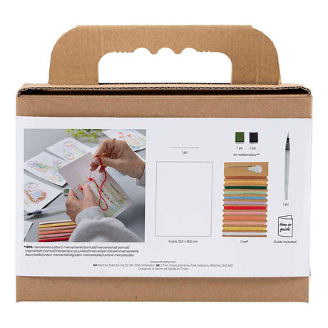 Creativ company mini kit de broderie, peintures avec broderie, différentes couleurs, 1 boîte