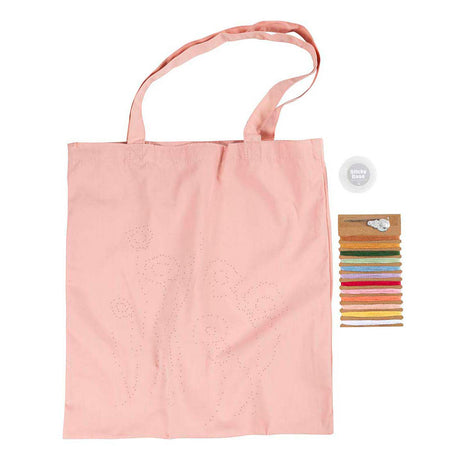 Société créative https : www.ccobby.nl hobbyset-embroidery-carrier-bag-lightpink-1-box