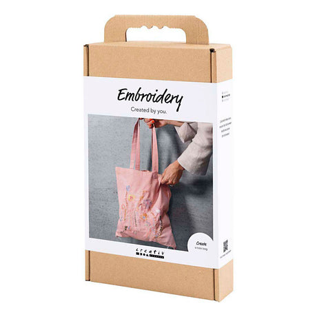 Société créative https : www.ccobby.nl hobbyset-embroidery-carrier-bag-lightpink-1-box