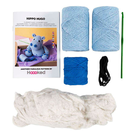 Société créative https : www.ccobby.nl hobbyset-amigurumi-hippopotamus-blue-lightblue-1-box