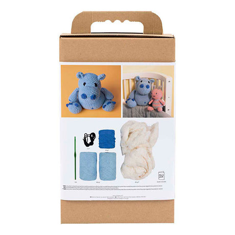 Société créative https : www.ccobby.nl hobbyset-amigurumi-hippopotamus-blue-lightblue-1-box